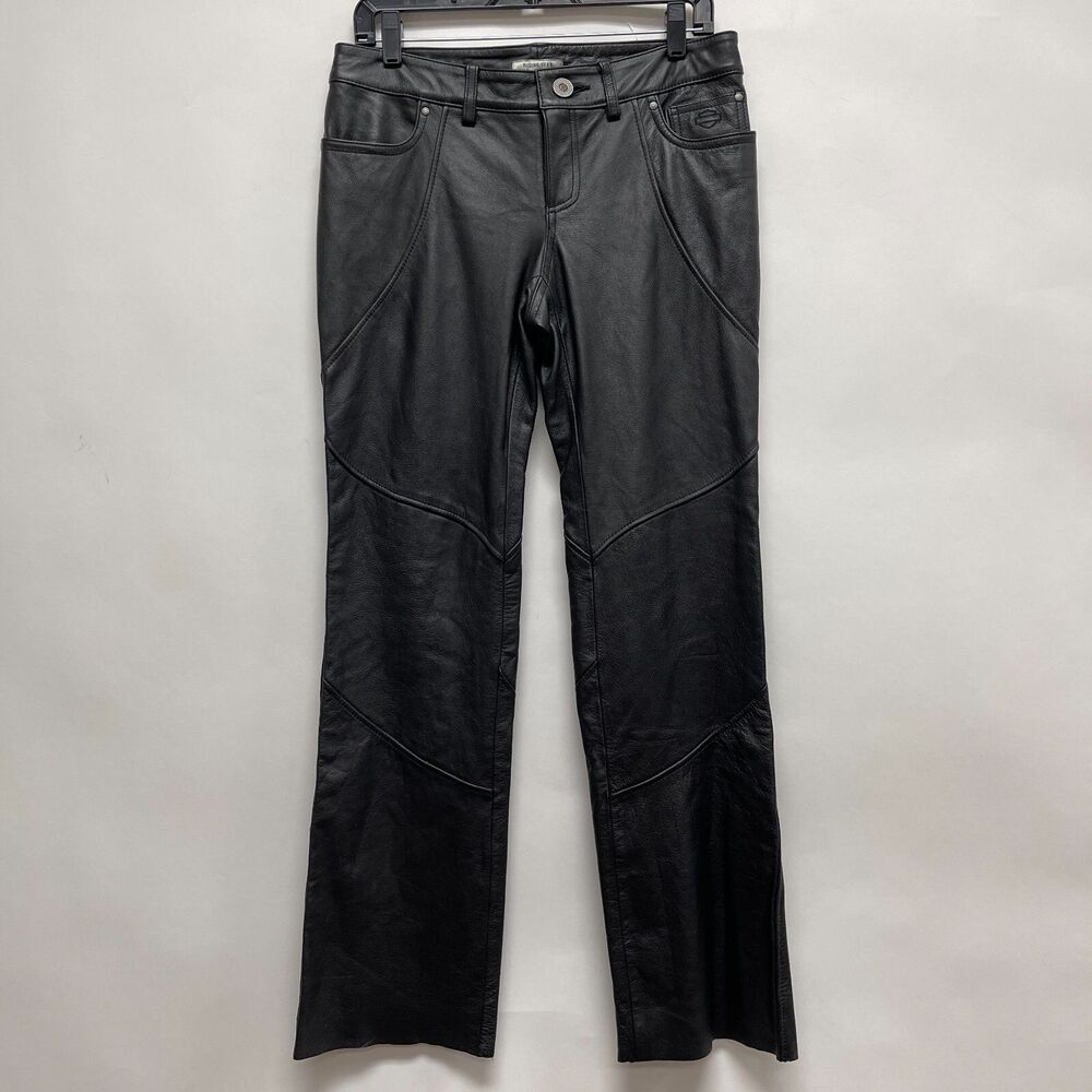 Harley Davidson Riding Gear Women's 100%‎ Leather Pants Size 6 Black 98065 NWT